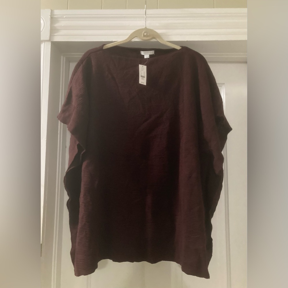 New York & Company Women's Burgundy Poncho Size Small NWT